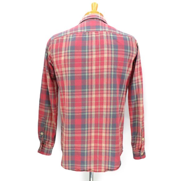 VTG Polo Ralph Lauren Shirt Cotton  Flannel Plaid Button Up Long Slv Men's Small - Picture 3 of 16